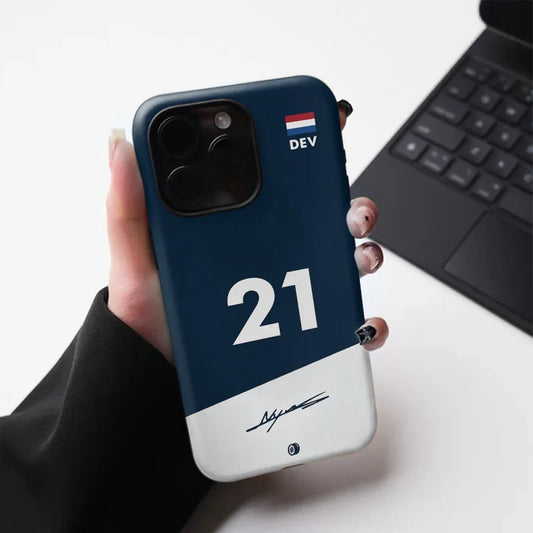 F1 NO.21 2-in-1 Glossy Tough Phone Case – Protective Cover for iPhone 16-7 Series