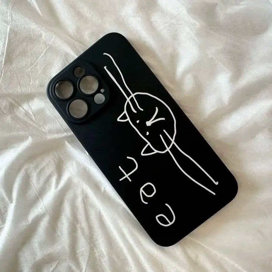 iPhone Case Korean Big Cat Head Y2K 11–16 Series Cute Cover