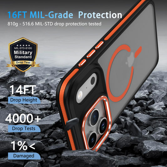 Matte Translucent Shockproof Magsafe Case for iPhone 11/12/13/14 Pro Max