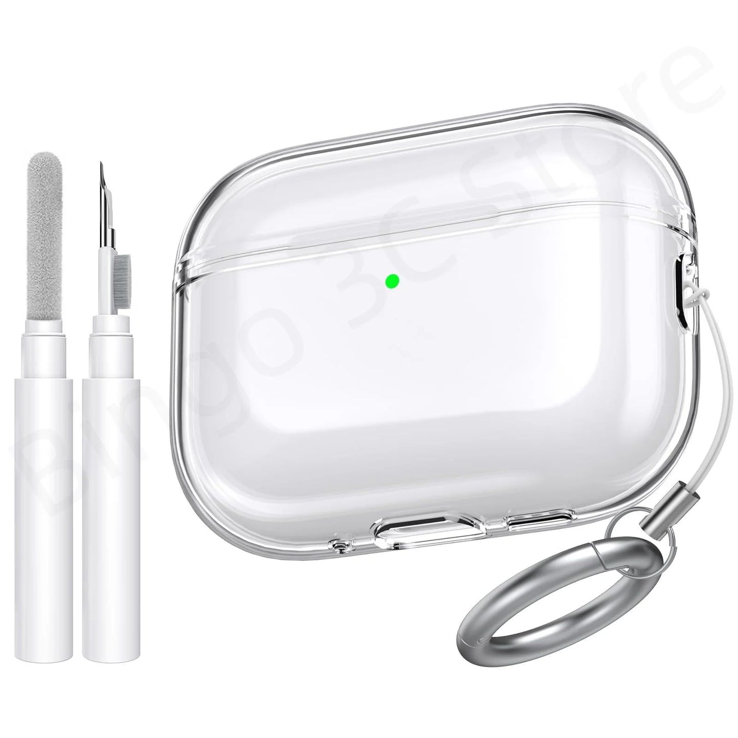 2025 Clear Magnetic Lock Case for AirPods Pro 3 with Stand & Cleaning Kit