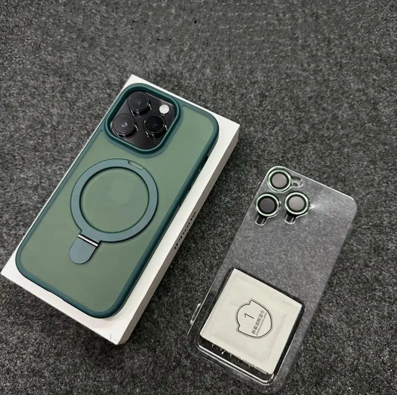 Metal Ring Stand MagSafe Case for iPhone 17 16 15 14 13 12 Pro Max + Lens