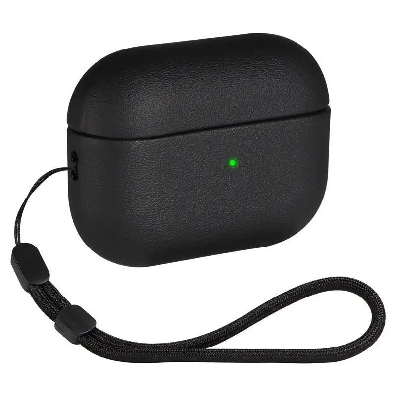 Leather Texture AirPods Pro 3 Case – Soft TPU Shockproof with Lanyard & Kit