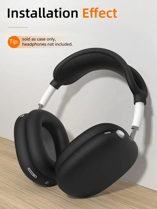 4-in-1 AirPods Max Case, Silicone & TPU Clear Cover with Shockproof Ear Pads & Headband