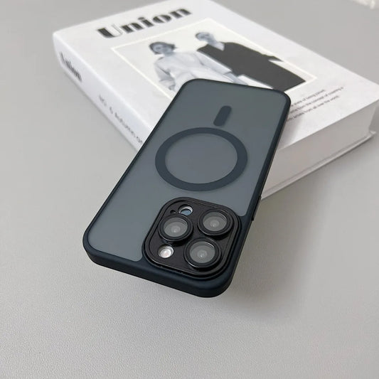 Magnetic Matte Translucent Armor Case for iPhone 15 14 Pro Max – MagSafe