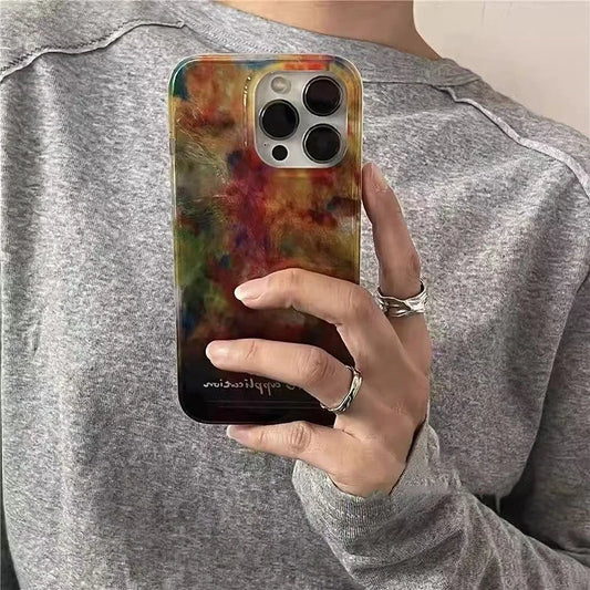 Retro Color Block Clear Soft Case for iPhone 7–16 Pro Max