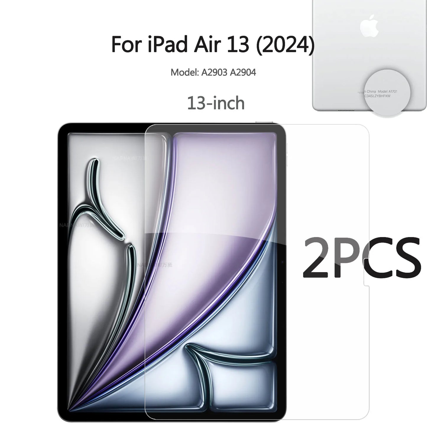2-Pack Tempered Glass Screen Protector for iPad Air 11"/13" 2024 M2