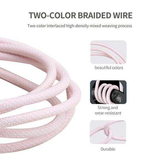 35W PD Fast Charging USB-C Cable – Nylon Braided Data Cord for iPhone & iPad