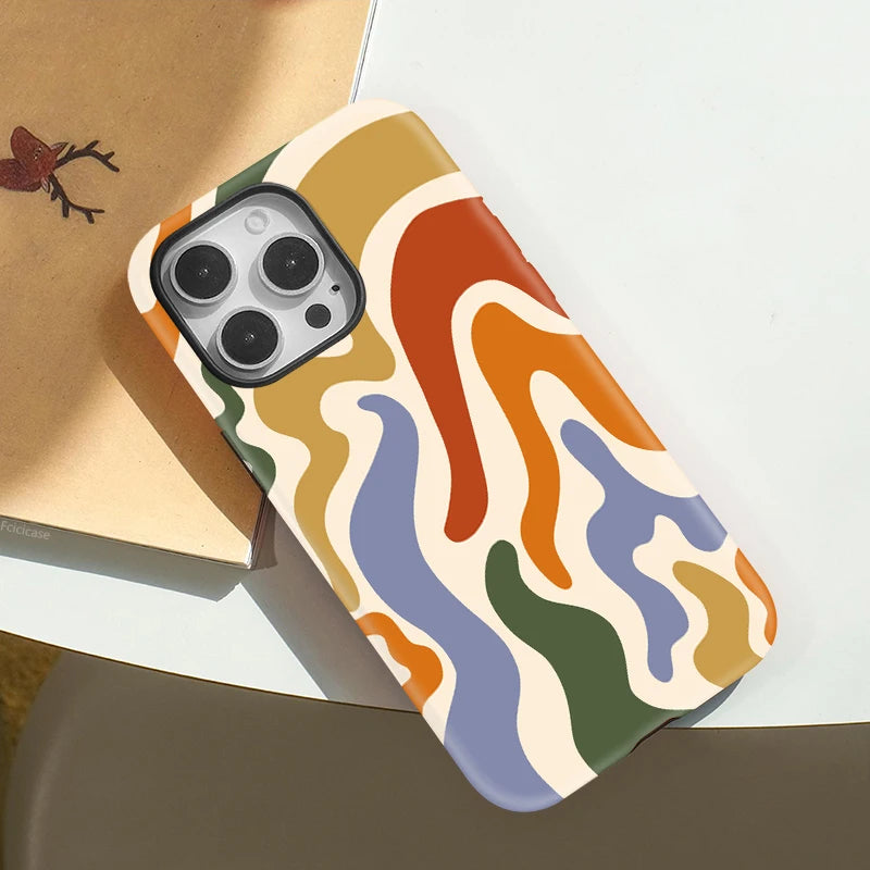 MagSafe Matte Stripe Case for iPhone 16–11 Pro Max Magnetic Charging