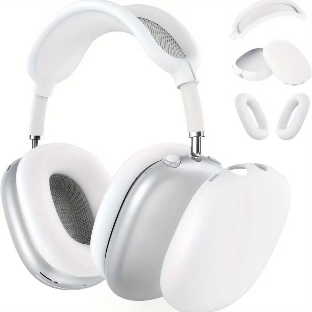 3 in 1 Soft Silicone Skin Protector Case for AirPods Max, Shockproof Earphone Cover