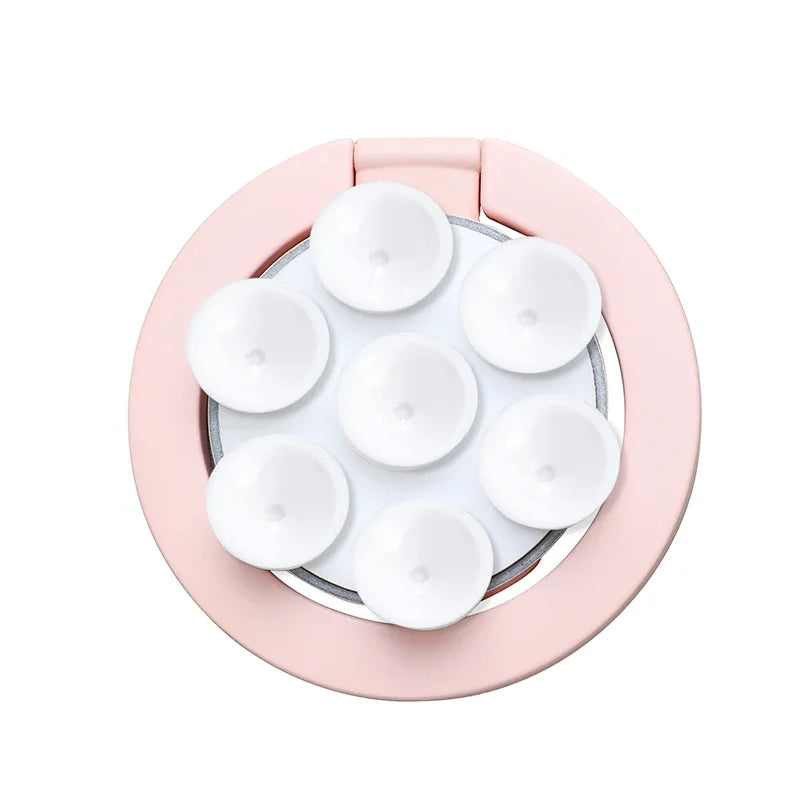 MagSafe Suction Cup Magnet Holder with Rotating Ring Stand for iPhone 12–15