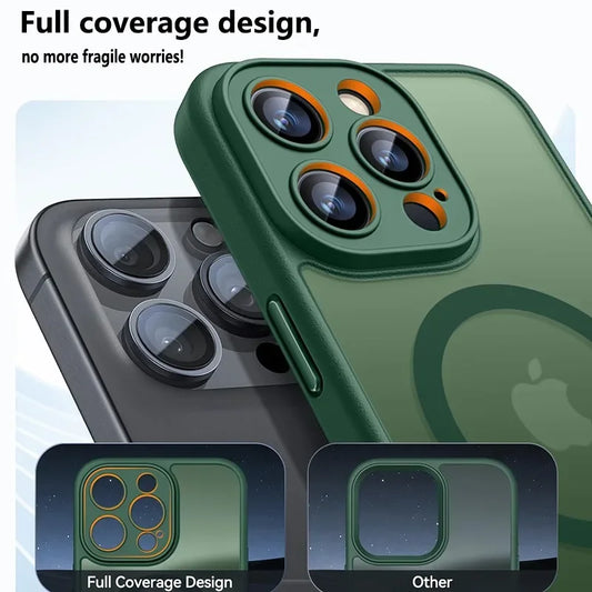 Luxury Frosted MagSafe Case for iPhone 14 13 12 11 Pro Max Plus Matte Clear