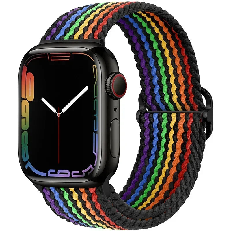 Braided Nylon Strap for Apple Watch Ultra 2/Series 10–4 Adjustable Band