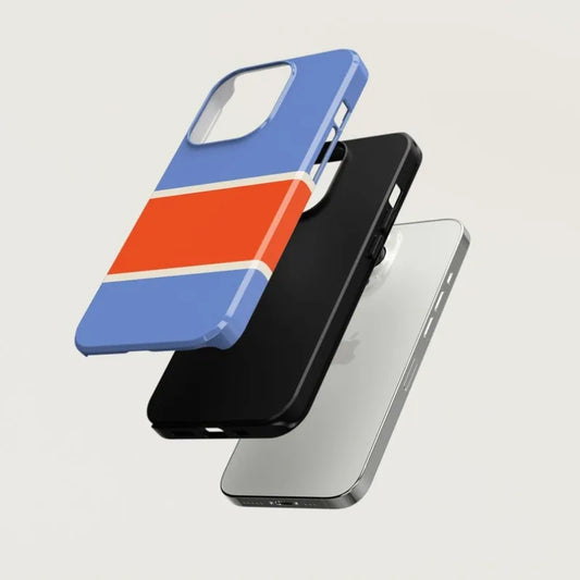Striped Blue & Red Magnetic Phone Case for iPhone 16–11 Pro Max & Plus