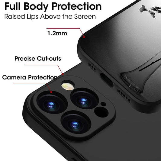 Ultra-Thin Matte Silicone Case for iPhone 16 Pro Max & 16 Plus – Black