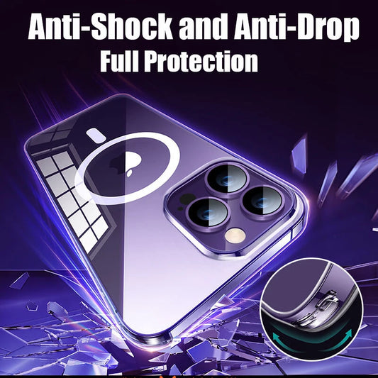 Clear Magnetic Soft Case for iPhone 15 14 13 12 11 Pro Max 7 8 XR XS