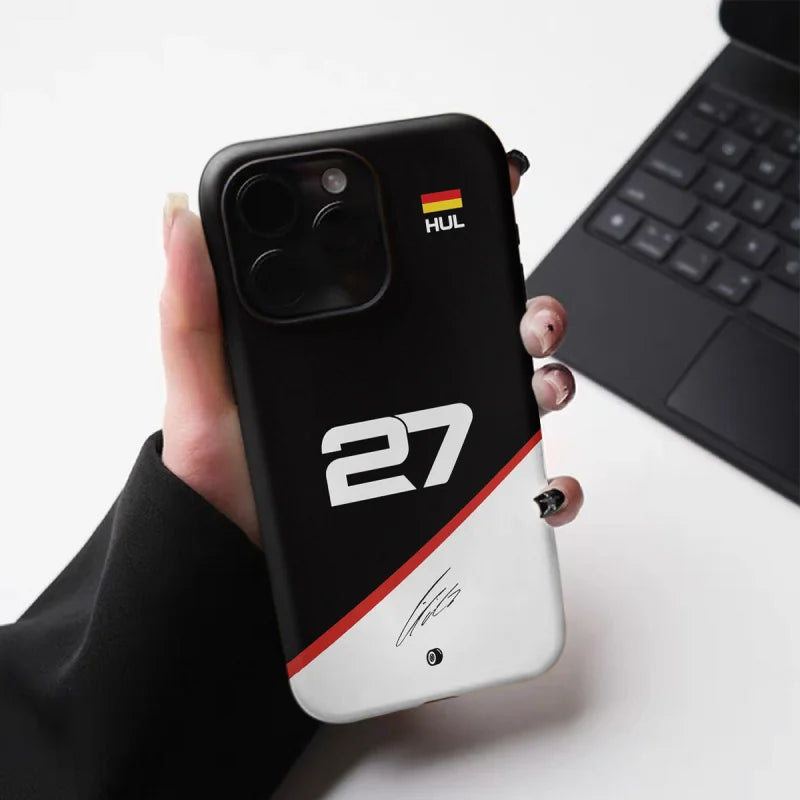 F1 No.27 Chic Glossy 2-in-1 Tough Phone Case for iPhone 16 Pro Max to 7 Plus