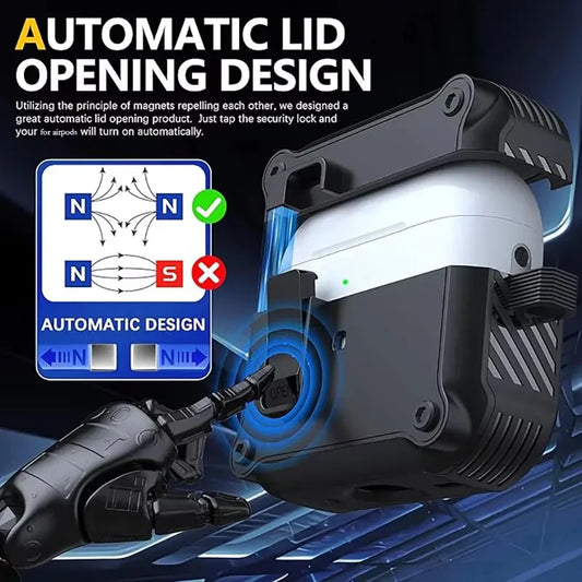 Security Lock Case for AirPods Pro 3 – Shockproof 2025 Cover with Hook