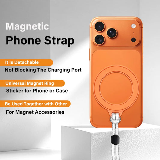 2025 Universal Magnetic Ring Lanyard Detachable Phone Charm Strap for iPhone