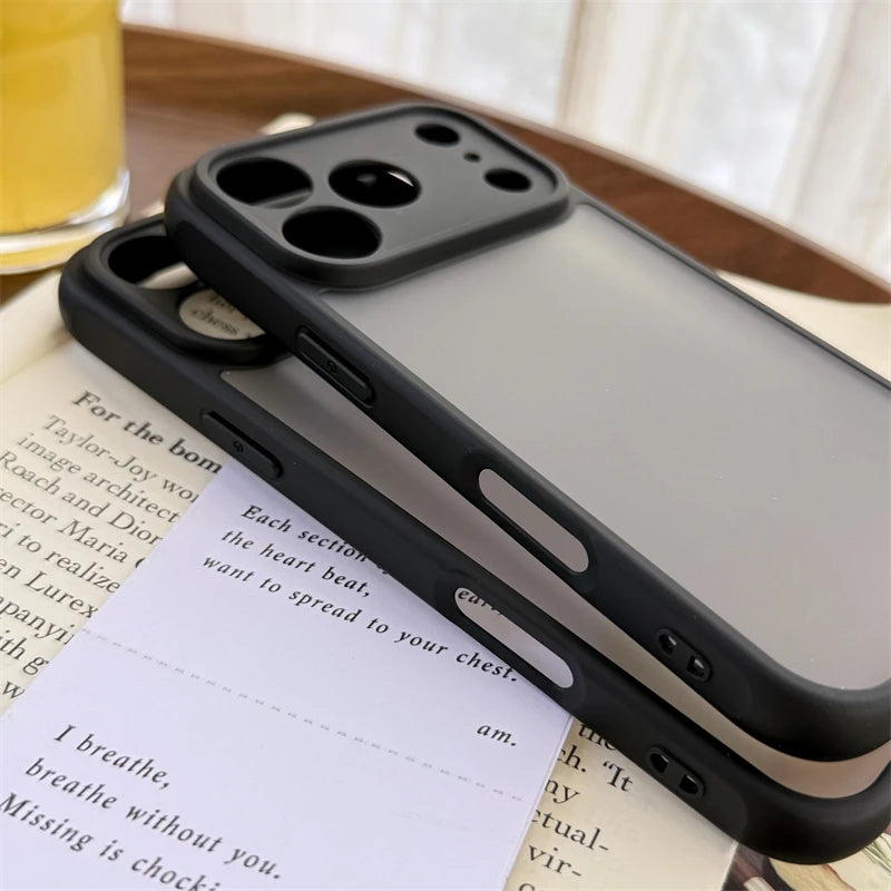 Luxury Matte Clear Armor Case for iPhone 17–11 Pro Max Shockproof Cover