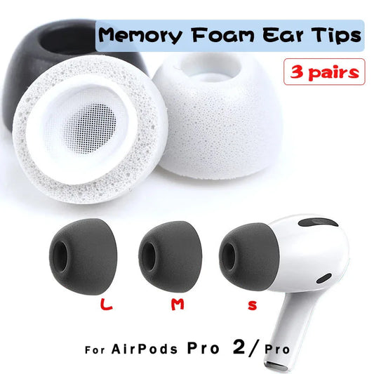 Memory Foam Ear Tips for AirPods Pro 2 – Anti-Slip Replacement Cushions