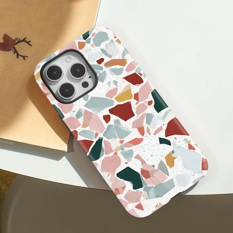 Magnetic Marble Pattern Case for iPhone 16–11 | Acrylic Shockproof Cover