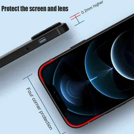 Matte Black Soft Phone Case for iPhone 16 to 7 Series – Slim Protective Cover