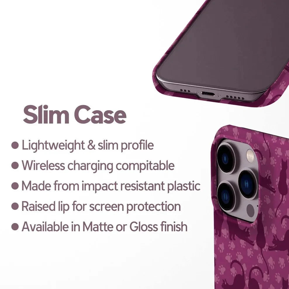Luxury Purple Cat Pattern Case for iPhone 17–11 Pro Max Double-Layer Cover