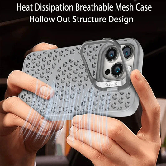 MagSafe Mesh Cooling Case for iPhone 11–15 Pro Max – Soft & Magnetic