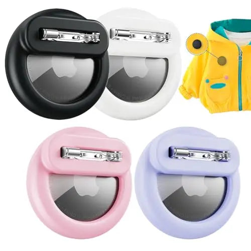 Silicone Airtag Holder for Kids & Elderly with Safety Pins - Hidden Tracker Case