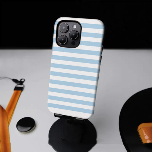Fresh Minimalist Stripes 2-in-1 Tough Glossy Phone Case for iPhone 17–7 Plus XR