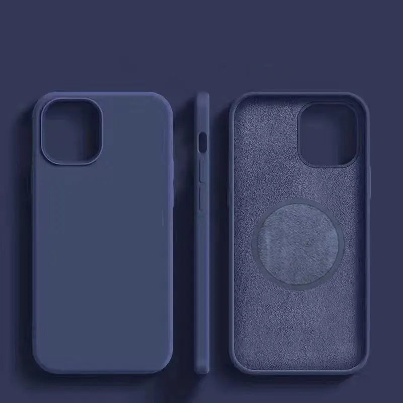 Liquid Silicone Magnetic Case for iPhone 11 12 13 Pro Max MagSafe Wireless