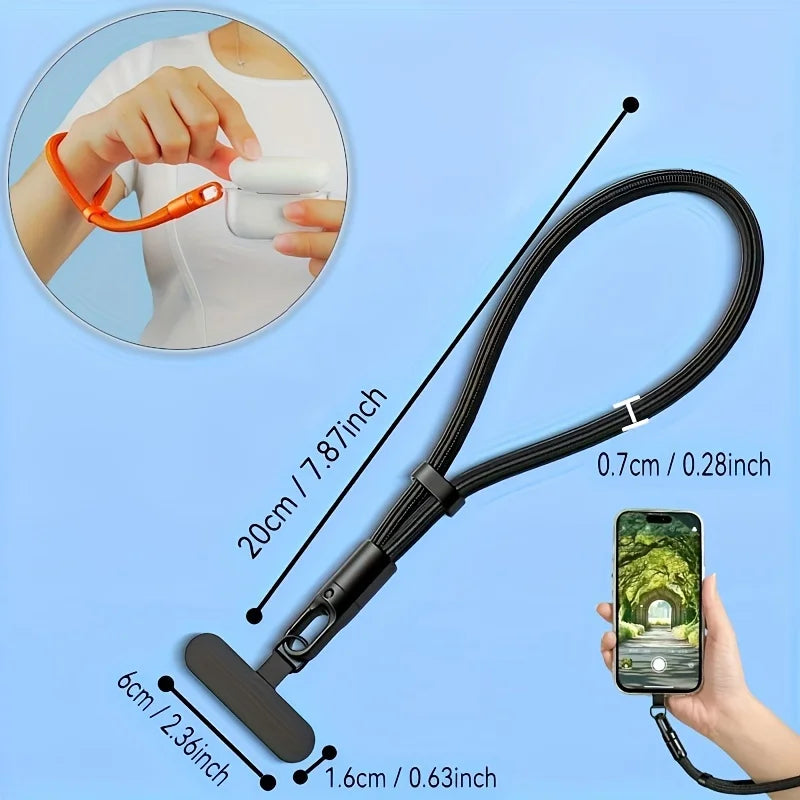 Adjustable Phone Lanyard Strap – Clip Holder for All Cases (Neck/Wrist Use)