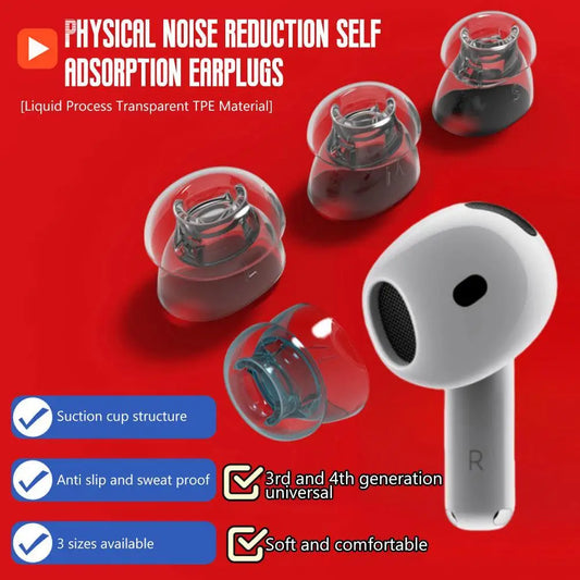 Anti-Slip Silicone Ear Tips for AirPods 4 – Noise Cancelling Eartips