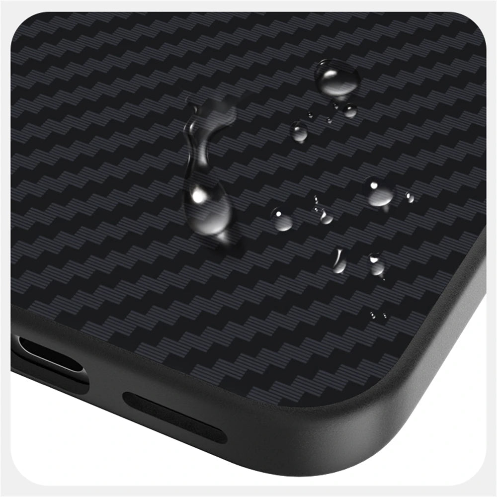 Carbon Fiber Magnetic Matte Slim Case for iPhone 17 16 15 14 13 Pro Max Plus