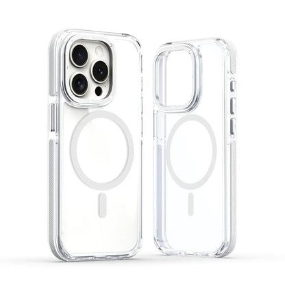 Luxury MagSafe Clear Shockproof Case for iPhone 14/15 Pro Max & Plus