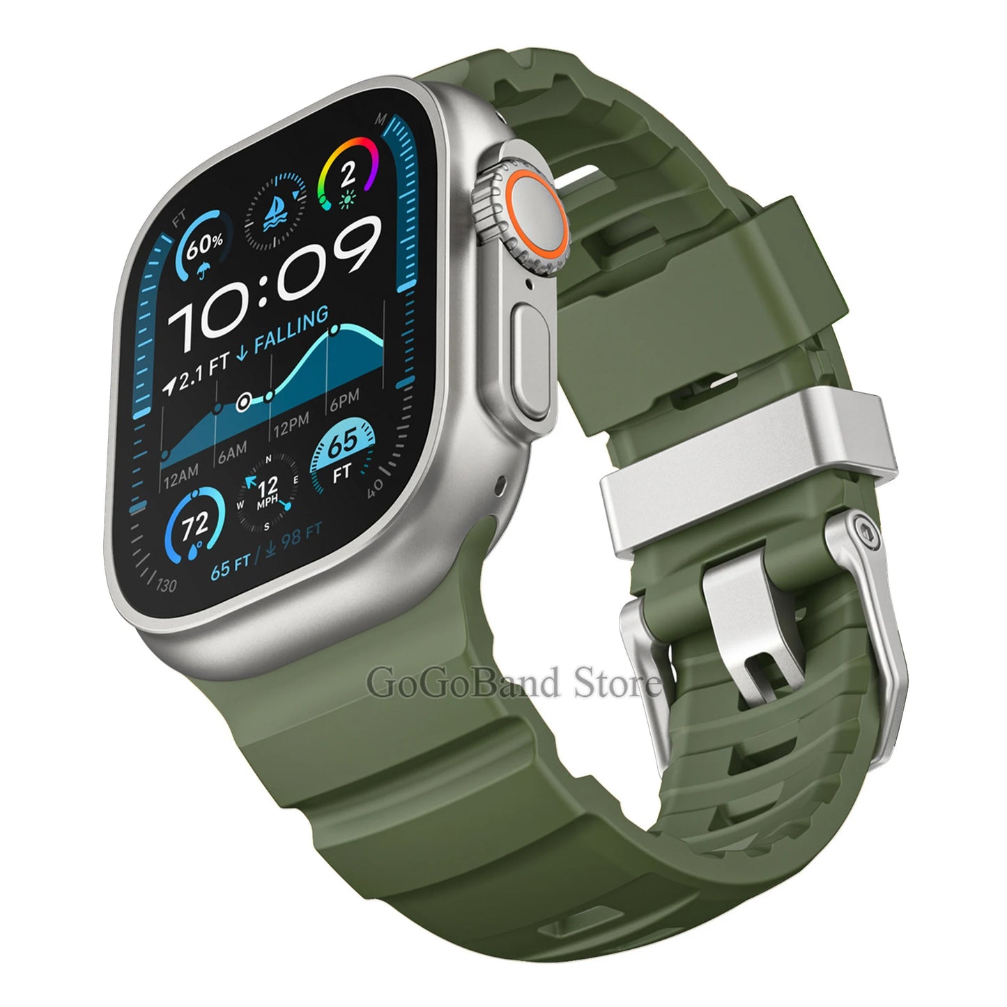 Fluorescent Silicone Bracelet for Apple Watch Series 4–10 & Ultra 2