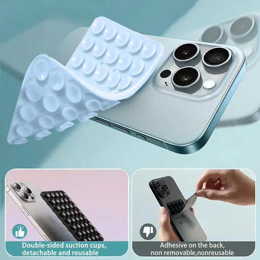Double-Sided Silicone Suction Cup Phone Holder Anti-Slip Detachable Pad
