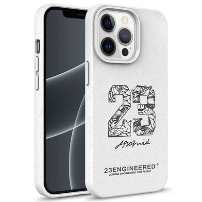 Wheat Degrade Silicone Case for iPhone 14–15 Pro Mini – Sports Number 23 Design