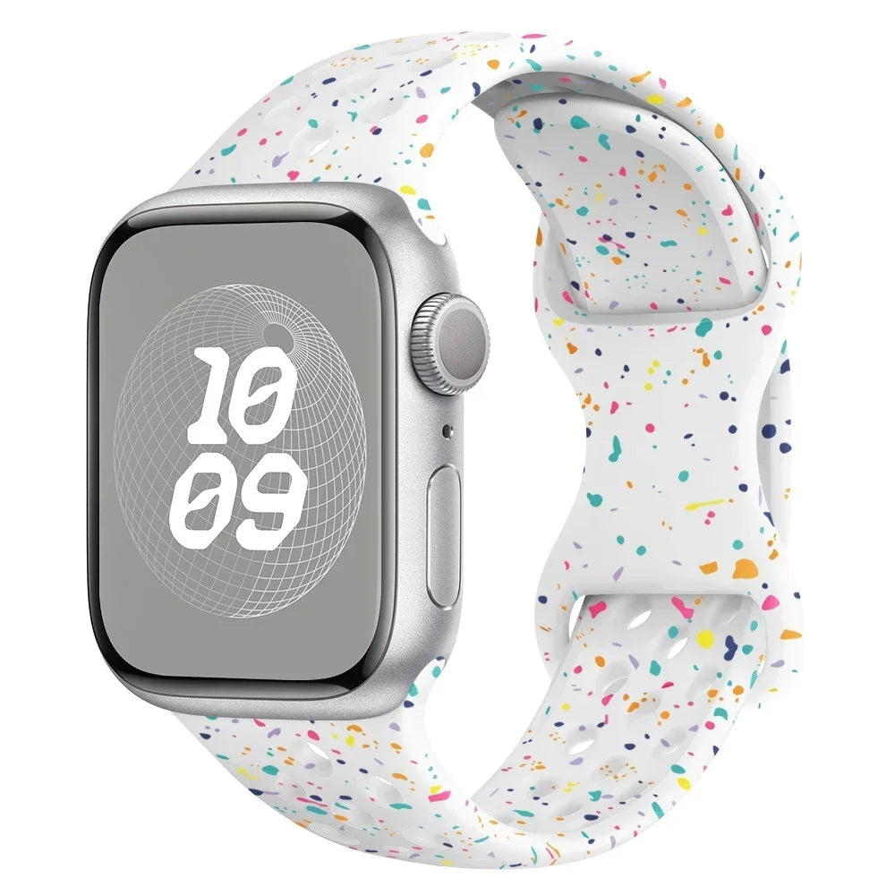 Silicone Breathable Strap for Apple Watch Series 6–9, SE, Ultra 2, 38–49mm Band