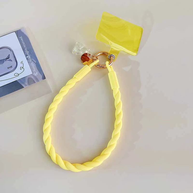 Cute Luminous Bear Phone Strap Lanyard Silicone Long Mobile Rope