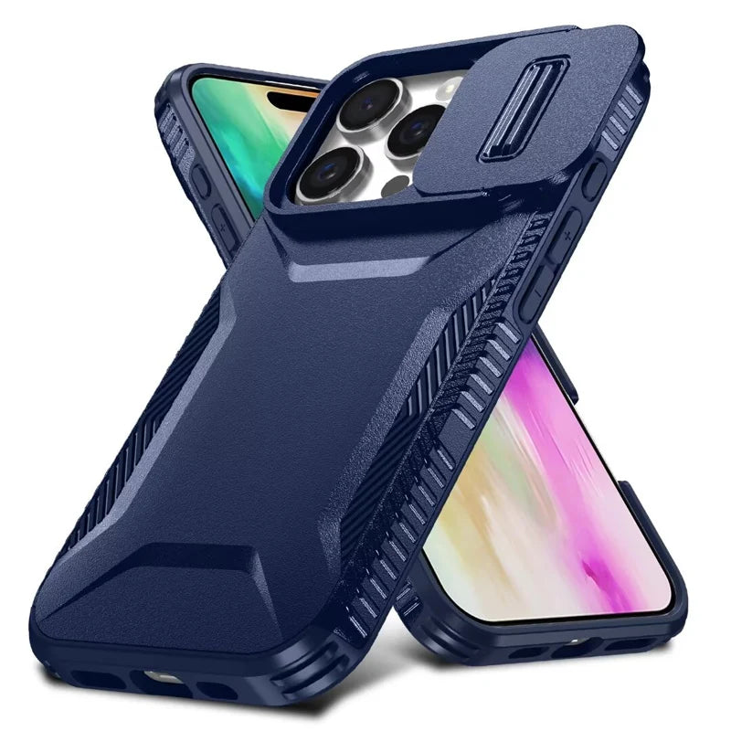 Military Grade Slide Camera Armor Case for iPhone 16 15 14 13 Pro Max