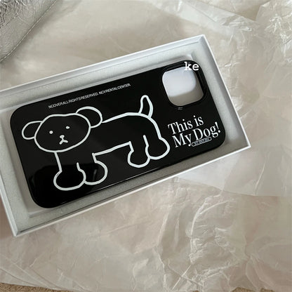 Creative Ins Korean Happy Puppy iPhone Case 11–16 Pro Max
