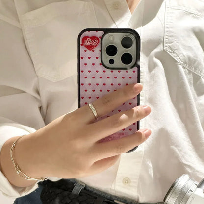 Cute Pink Heart Phone Case for iPhone 16 15 14 13 12 11 XR XS