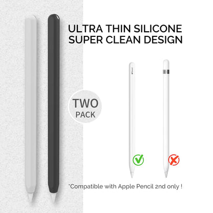 2-Pack Ultra-Thin Silicone Case for Apple Pencil Pro & 2nd Gen