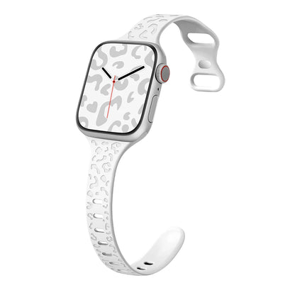 Engraved Slim Silicone Band for Apple Watch Series 9/8/7/6/SE/Ultra