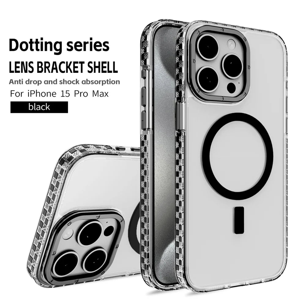 Transparent MagSafe Case for iPhone 16 15 14 Pro Max – Hybrid Armor Cover