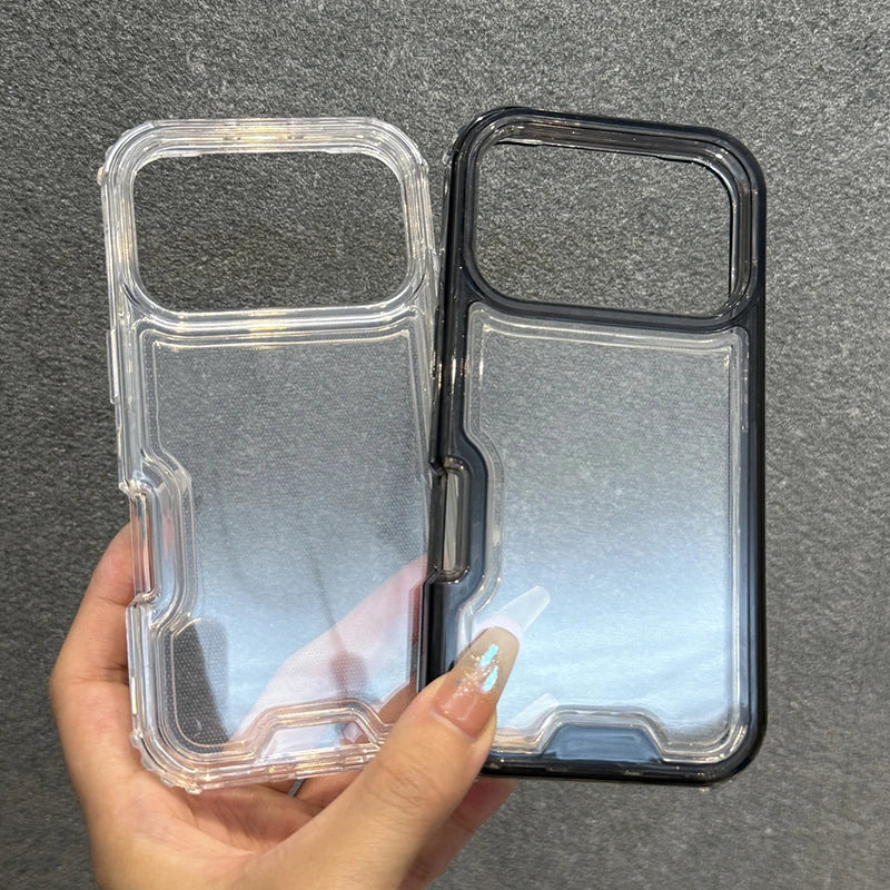 3-in-1 Transparent Heavy Duty Armor Case for iPhone 17 16 15 14 13 12 Pro Max