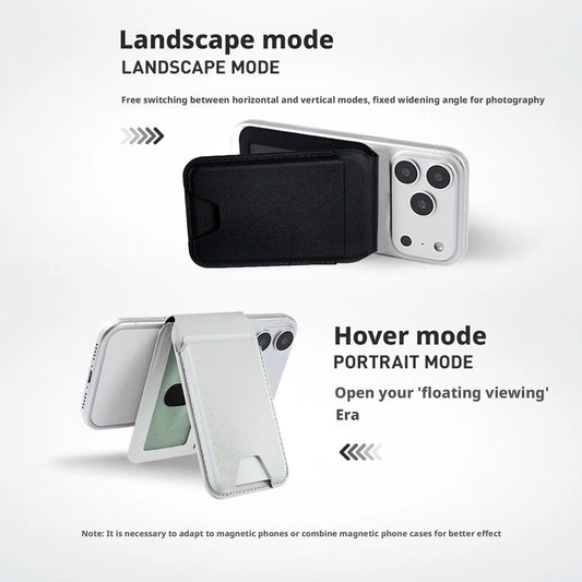 Magnetic MagSafe Leather Wallet Stand for iPhone 17–14 Pro Max