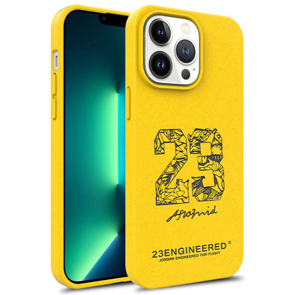 Wheat Degrade Silicone Case for iPhone 14–15 Pro Mini – Sports Number 23 Design