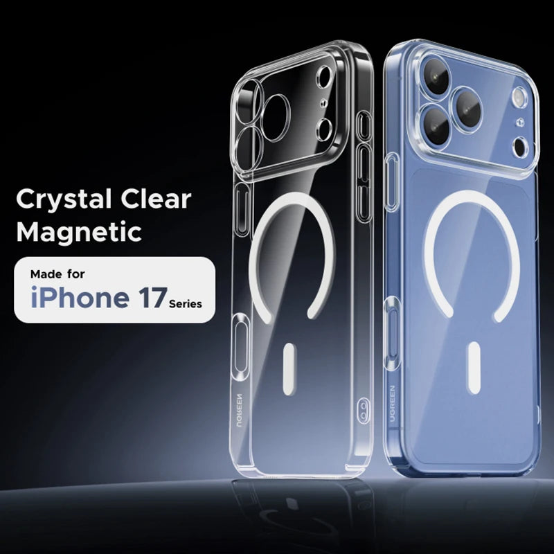 Transparent MagSafe Case for iPhone 17 Air 17 16E 16 15 14 13 12 11 Pro Max